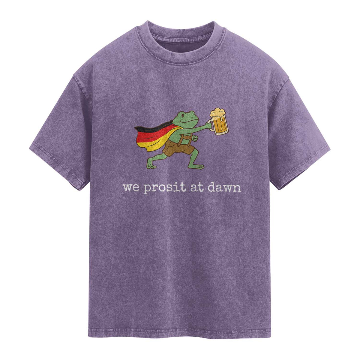 We Prosit At Dawn Washed Cotton T-Shirt Funny Oktoberfest Frog