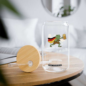 We Prosit At Dawn Glass Can Funny Oktoberfest Frog