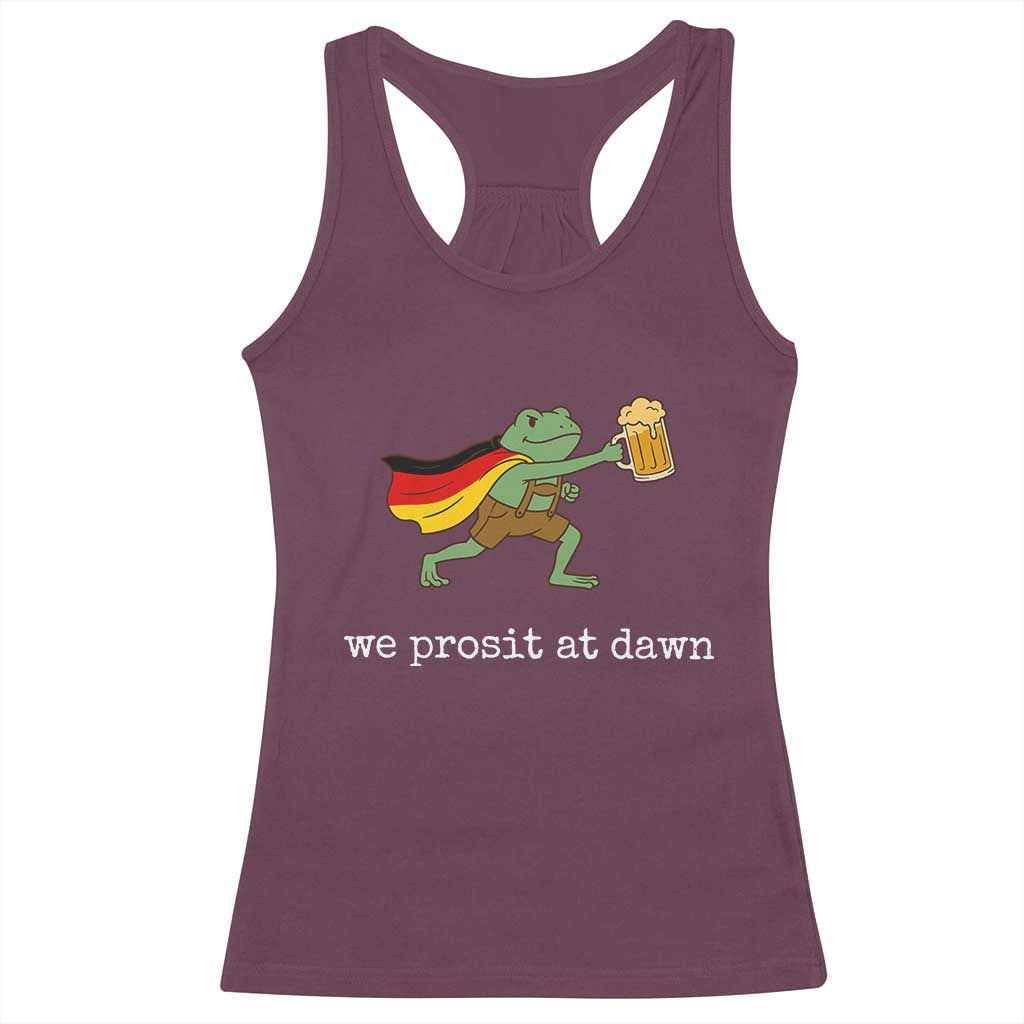 We Prosit At Dawn Racerback Tank Top Funny Oktoberfest Frog