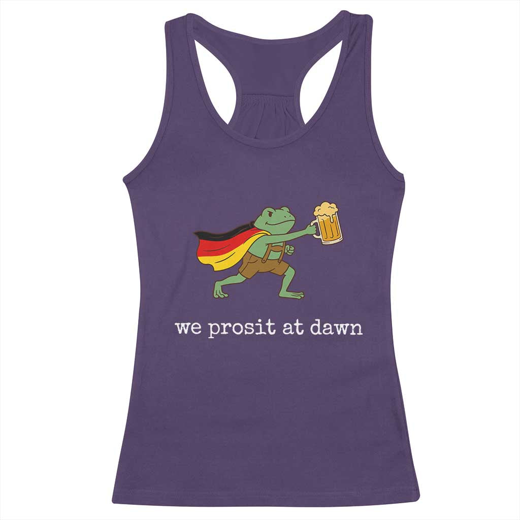 We Prosit At Dawn Racerback Tank Top Funny Oktoberfest Frog