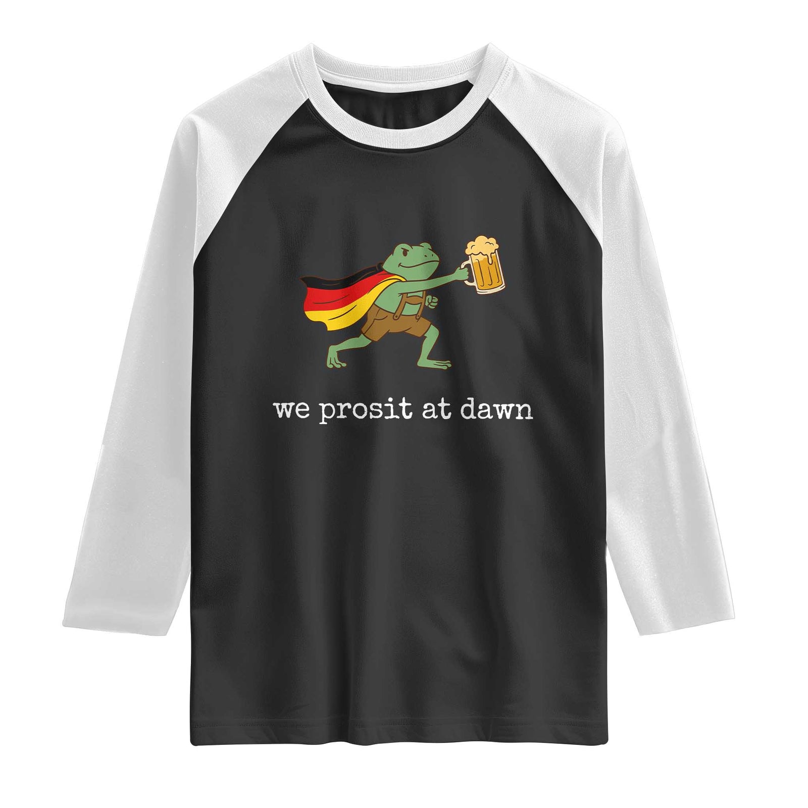 We Prosit At Dawn Raglan Shirt Funny Oktoberfest Frog