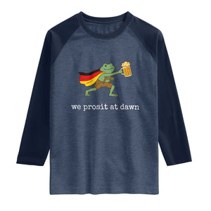 We Prosit At Dawn Raglan Shirt Funny Oktoberfest Frog