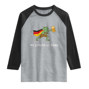 We Prosit At Dawn Raglan Shirt Funny Oktoberfest Frog