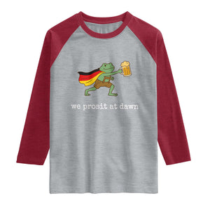 We Prosit At Dawn Raglan Shirt Funny Oktoberfest Frog