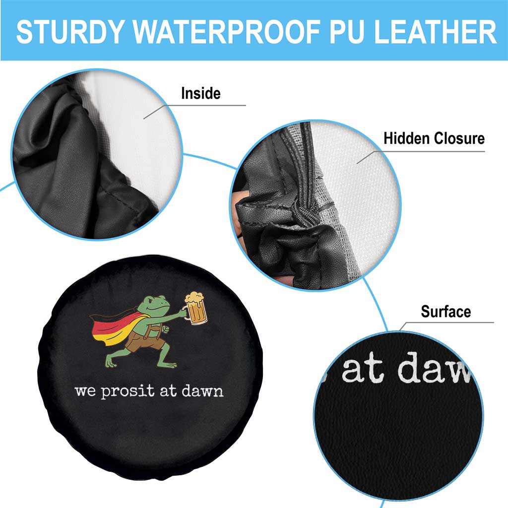 We Prosit At Dawn Spare Tire Cover Funny Oktoberfest Frog