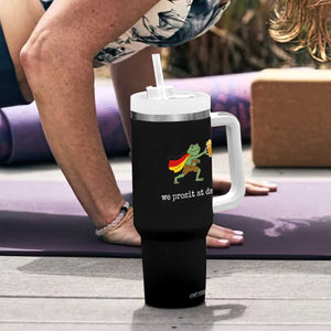 We Prosit At Dawn Tumbler With Handle Funny Oktoberfest Frog
