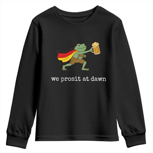 We Prosit At Dawn Youth Sweatshirt Funny Oktoberfest Frog