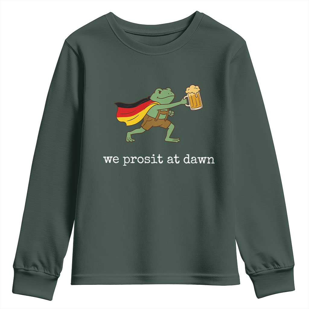We Prosit At Dawn Youth Sweatshirt Funny Oktoberfest Frog