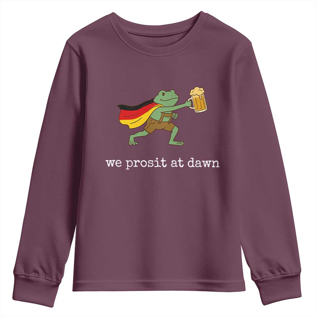 We Prosit At Dawn Youth Sweatshirt Funny Oktoberfest Frog