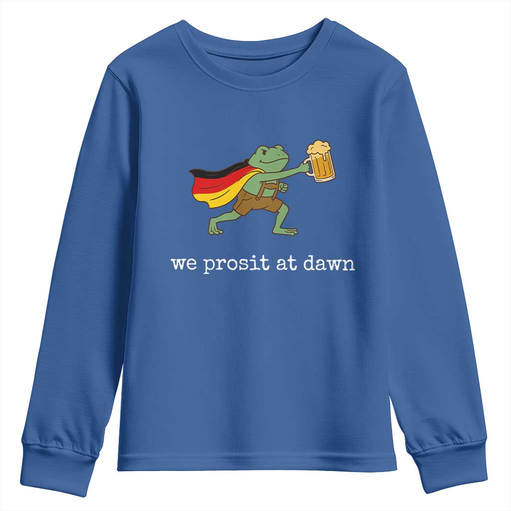 We Prosit At Dawn Youth Sweatshirt Funny Oktoberfest Frog