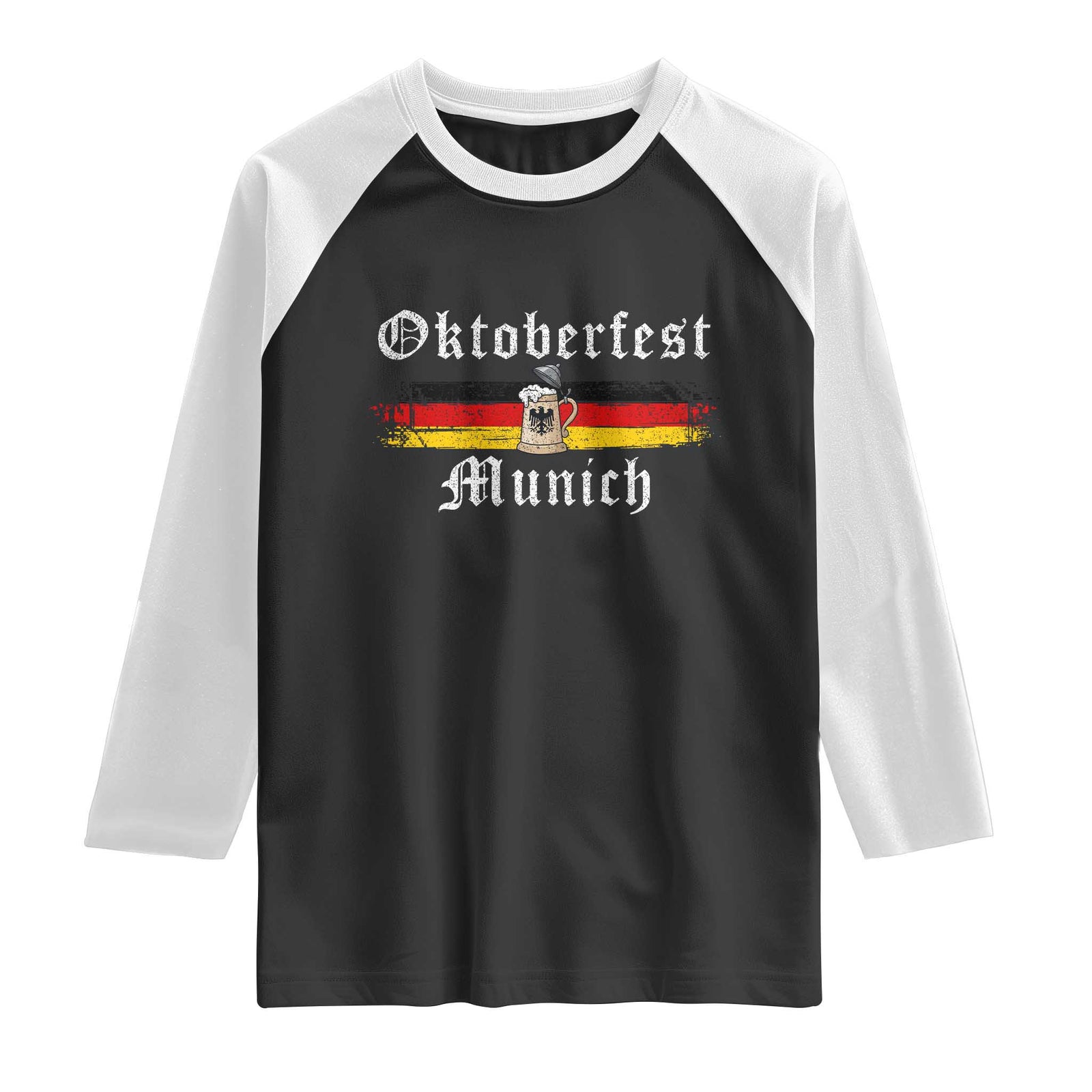 Oktoberfest Munich Bierstein Vintage German Drinking Festival Raglan Shirt