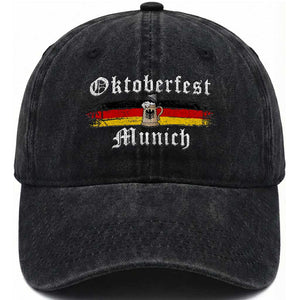 Oktoberfest Munich Bierstein Vintage German Drinking Festival Washed Cotton Baseball Cap