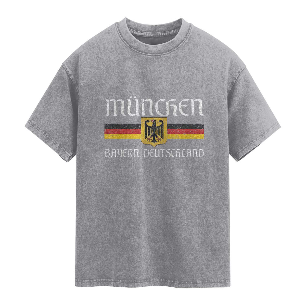 Munich München Germany Deutschland Oktoberfest German Flag Eagle Washed Cotton T-Shirt
