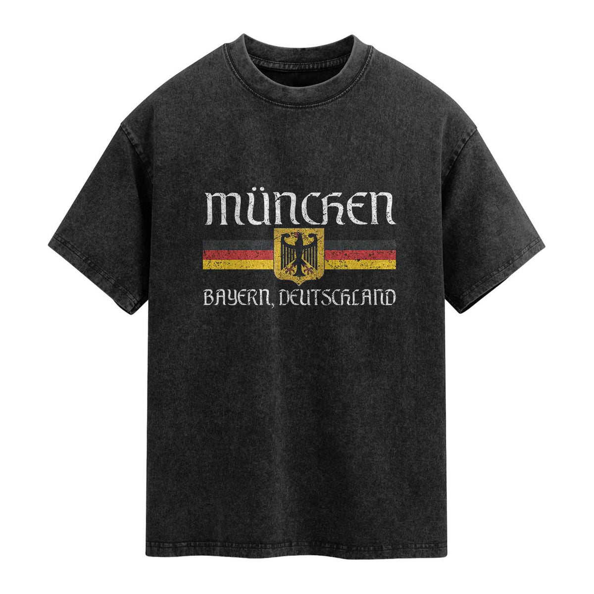 Munich München Germany Deutschland Oktoberfest German Flag Eagle Washed Cotton T-Shirt