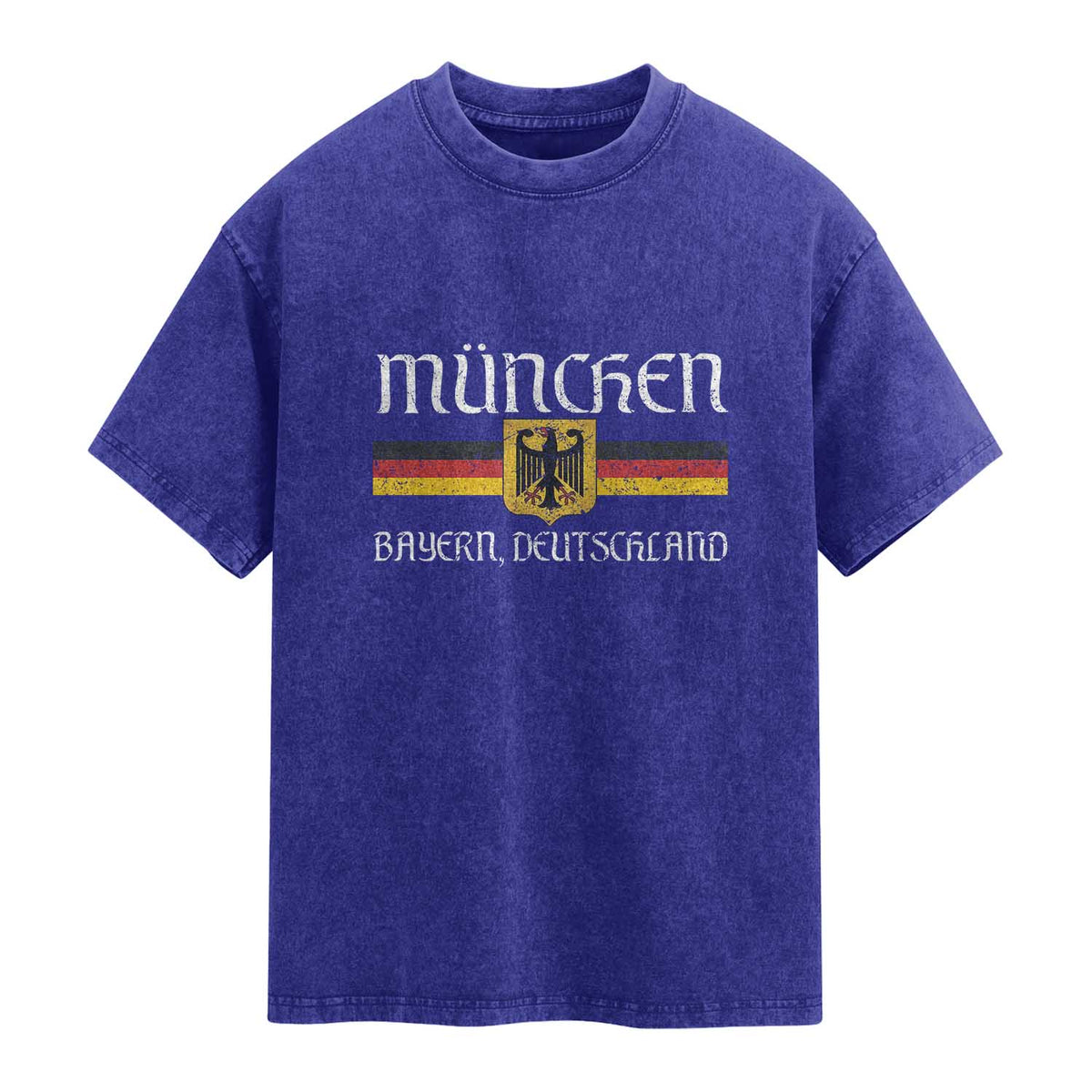 Munich München Germany Deutschland Oktoberfest German Flag Eagle Washed Cotton T-Shirt