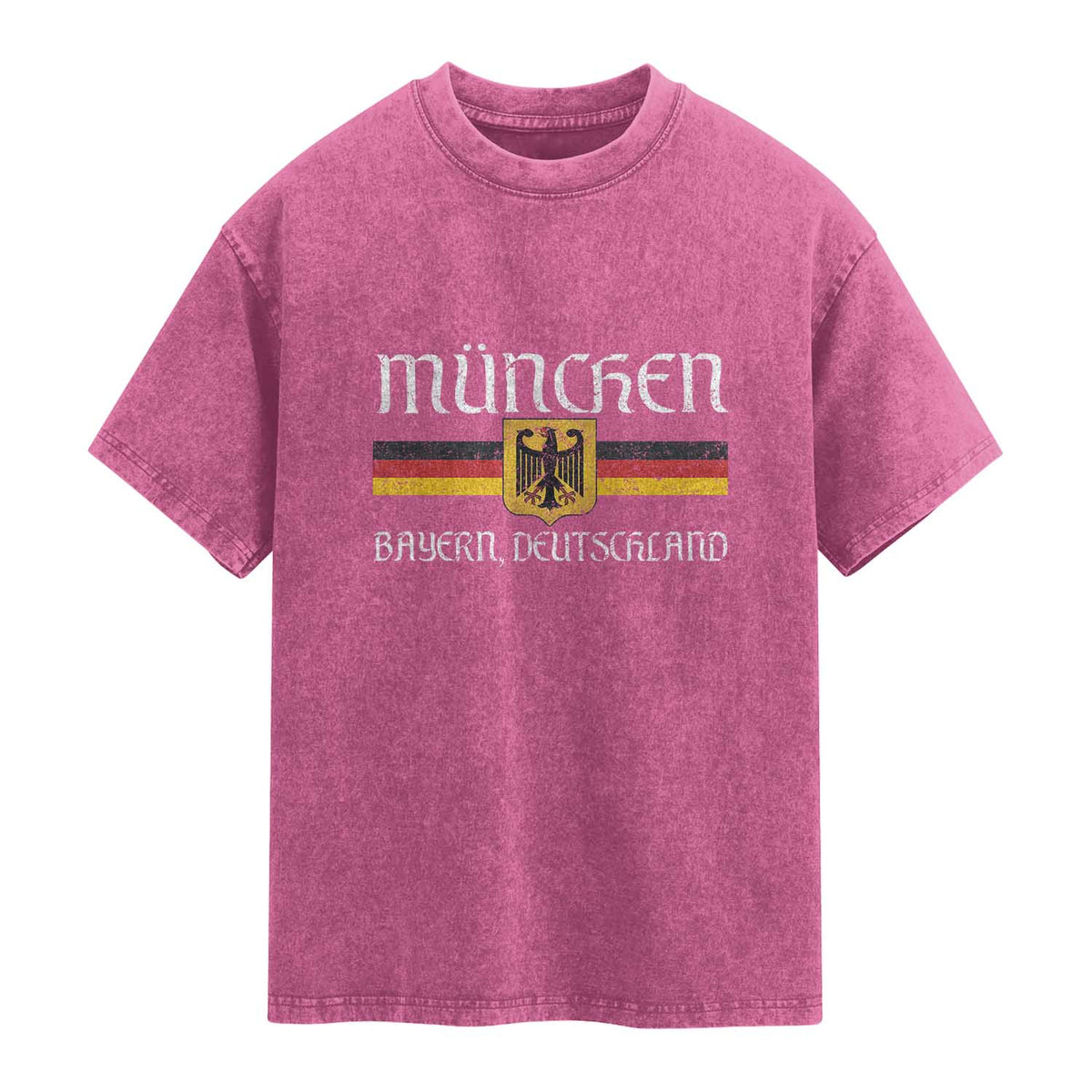 Munich München Germany Deutschland Oktoberfest German Flag Eagle Washed Cotton T-Shirt