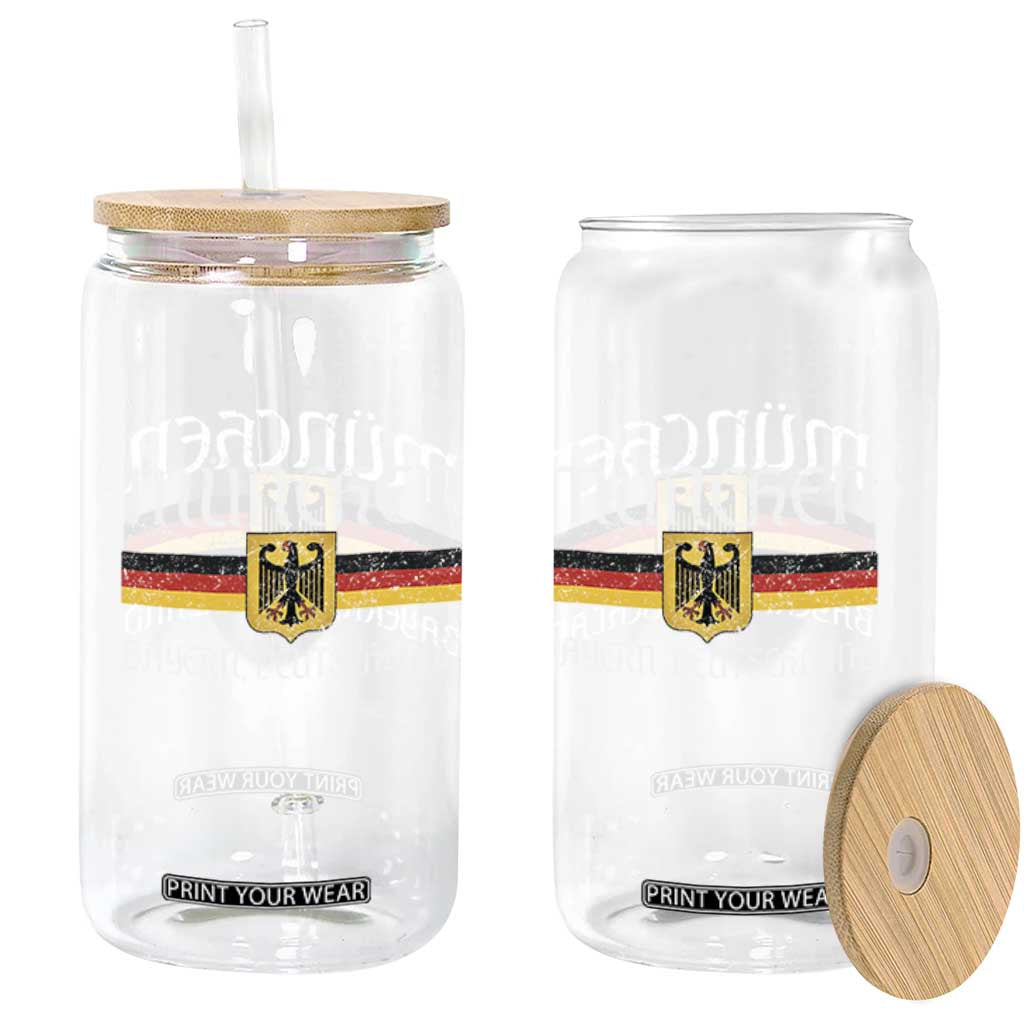Munich München Germany Deutschland Oktoberfest German Flag Eagle Glass Can