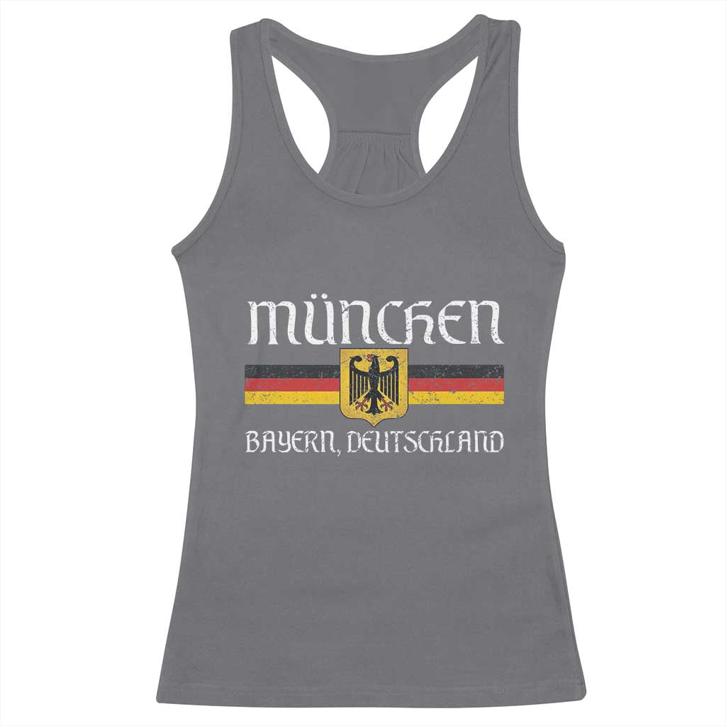 Munich München Germany Deutschland Oktoberfest German Flag Eagle Racerback Tank Top