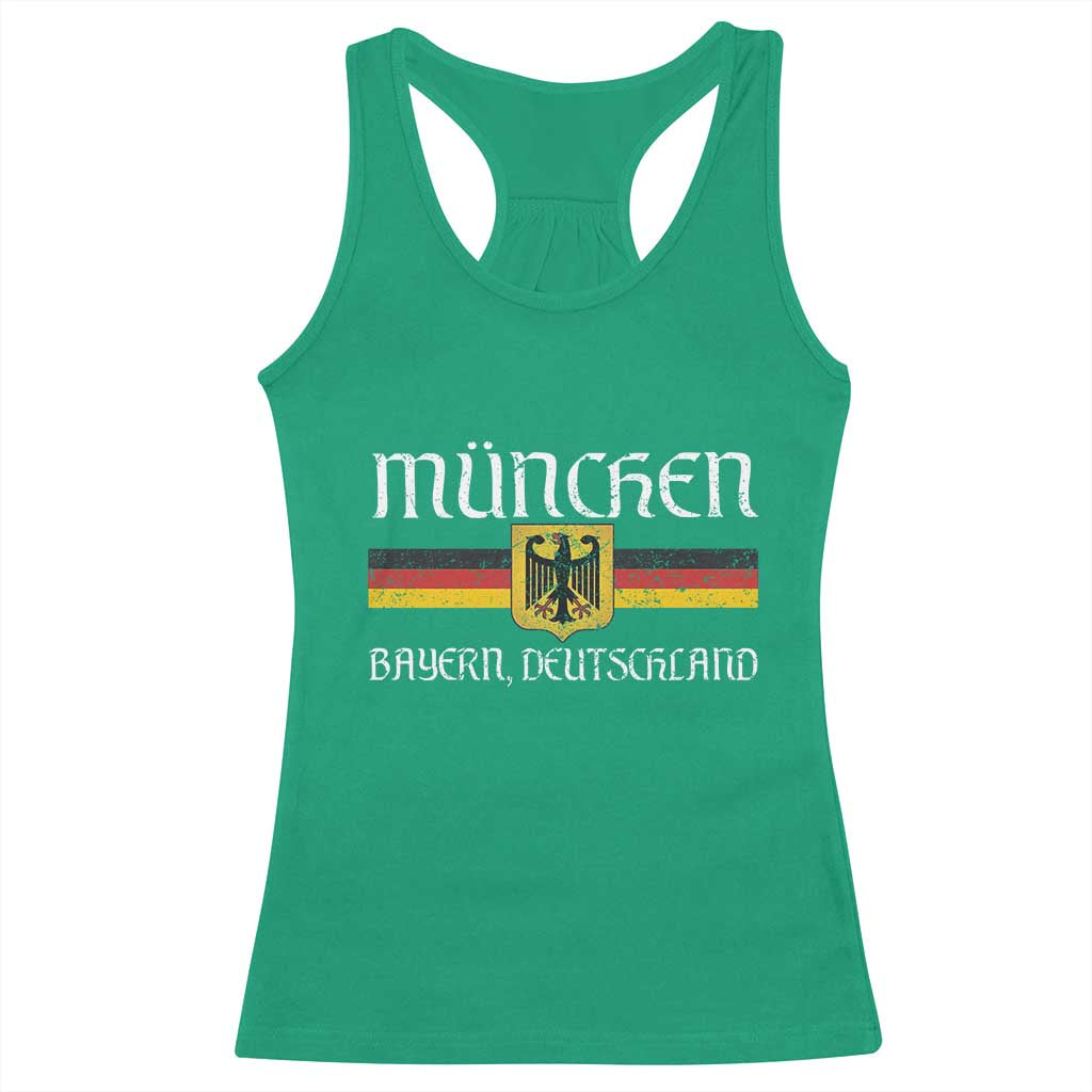 Munich München Germany Deutschland Oktoberfest German Flag Eagle Racerback Tank Top