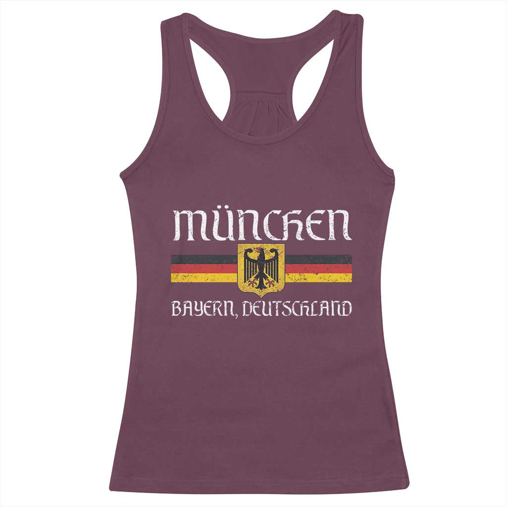 Munich München Germany Deutschland Oktoberfest German Flag Eagle Racerback Tank Top