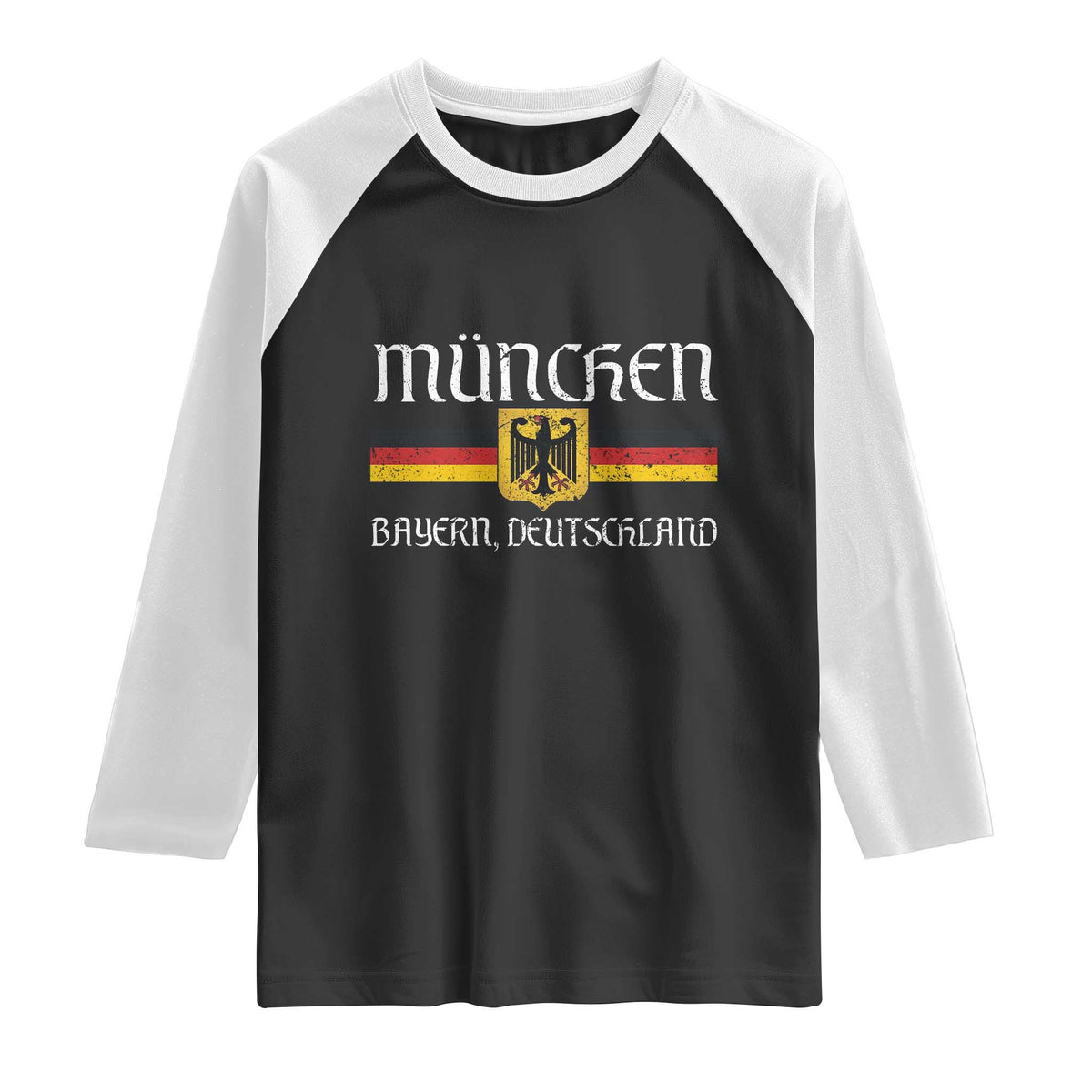Munich München Germany Deutschland Oktoberfest German Flag Eagle Raglan Shirt