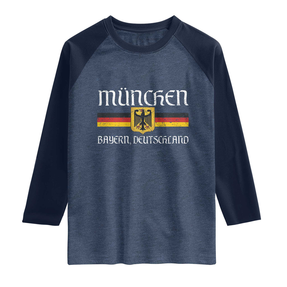 Munich München Germany Deutschland Oktoberfest German Flag Eagle Raglan Shirt