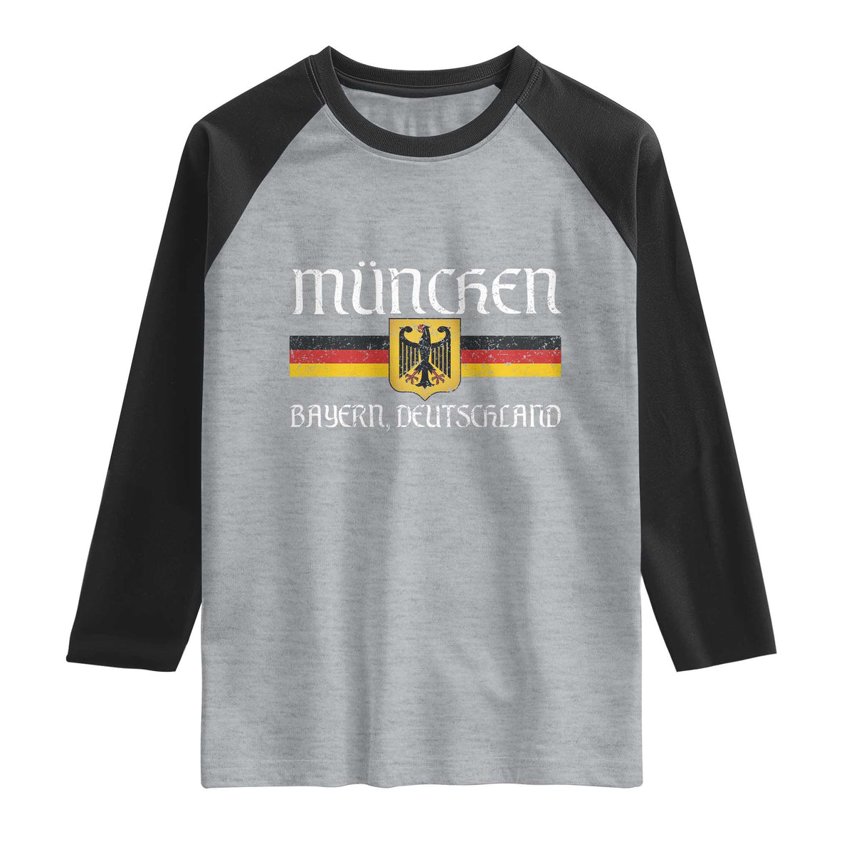 Munich München Germany Deutschland Oktoberfest German Flag Eagle Raglan Shirt