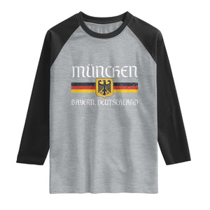 Munich München Germany Deutschland Oktoberfest German Flag Eagle Raglan Shirt