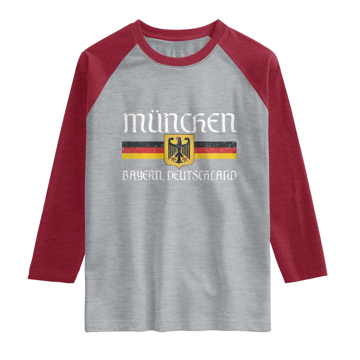 Munich München Germany Deutschland Oktoberfest German Flag Eagle Raglan Shirt