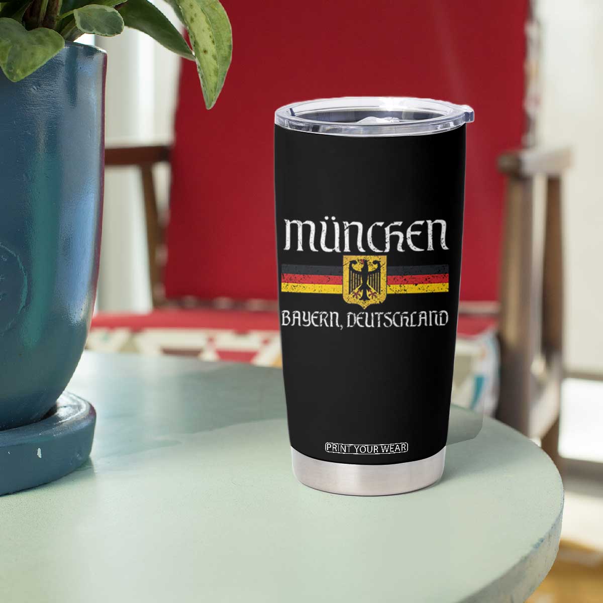 Munich München Germany Deutschland Oktoberfest German Flag Eagle Tumbler Cup