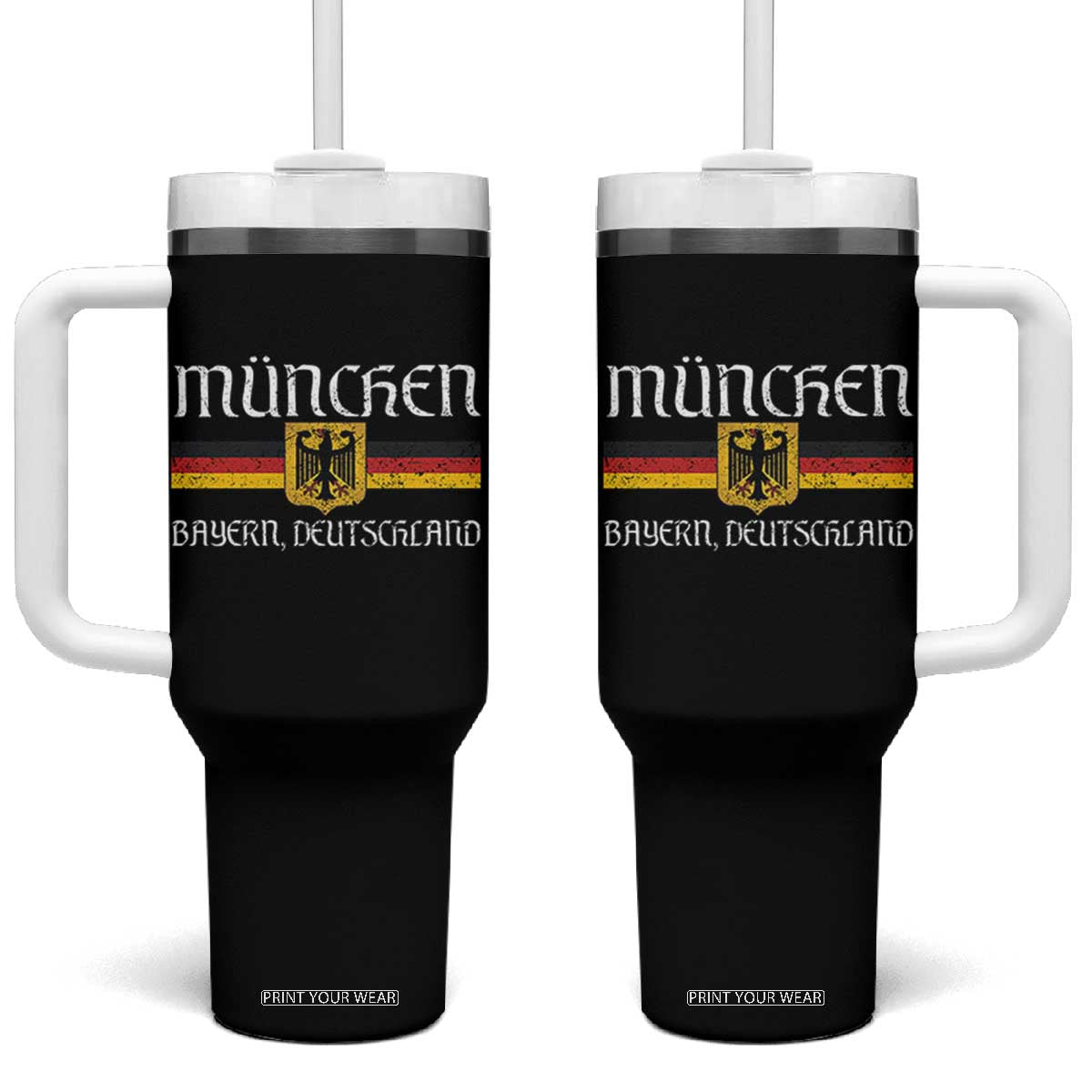 Munich München Germany Deutschland Oktoberfest German Flag Eagle Tumbler With Handle