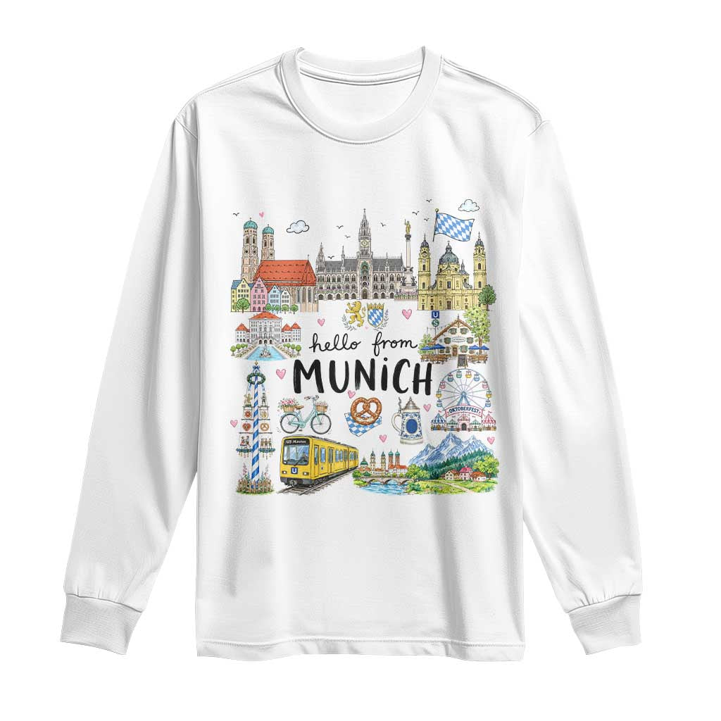 Munich Germany Travel Bavarian Oktoberfest Pretzel Beer Festival Long Sleeve Shirt