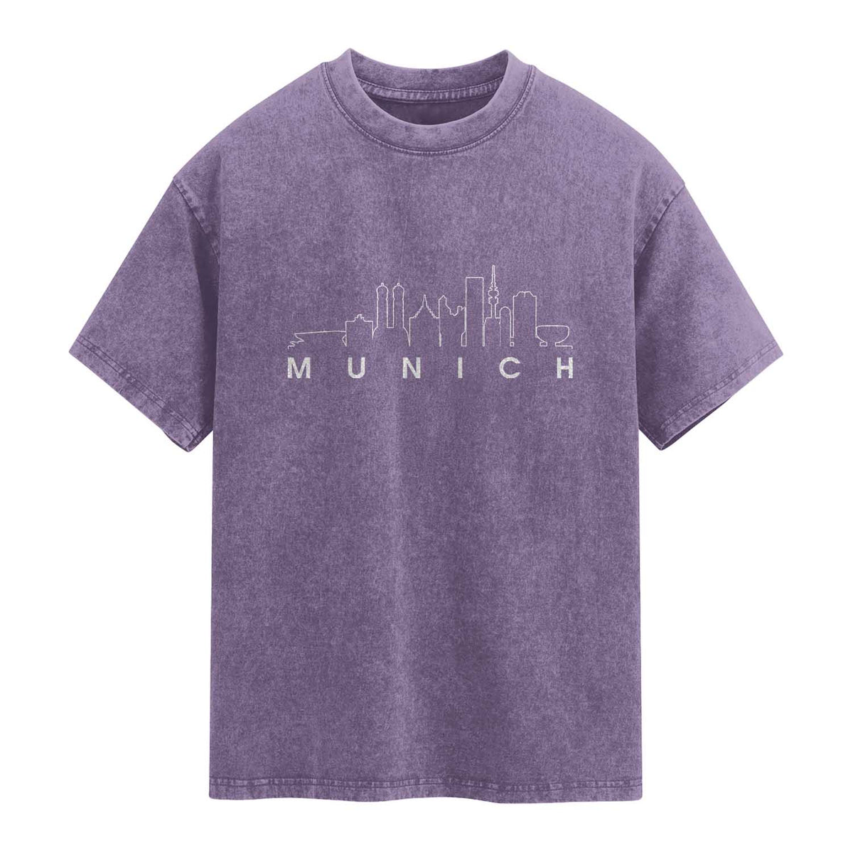 Munich Skyline Frauenkirche Cityscape Germany Washed Cotton T-Shirt