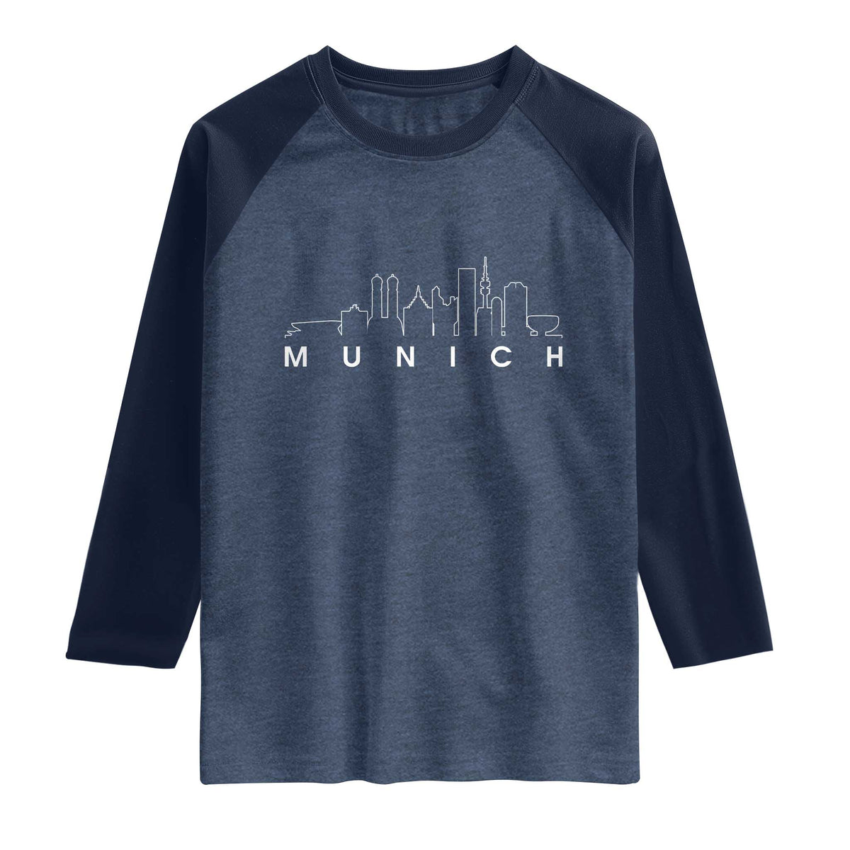 Munich Skyline Frauenkirche Cityscape Germany Raglan Shirt