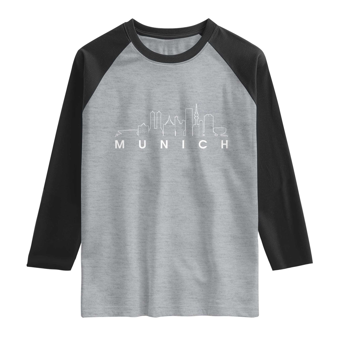 Munich Skyline Frauenkirche Cityscape Germany Raglan Shirt