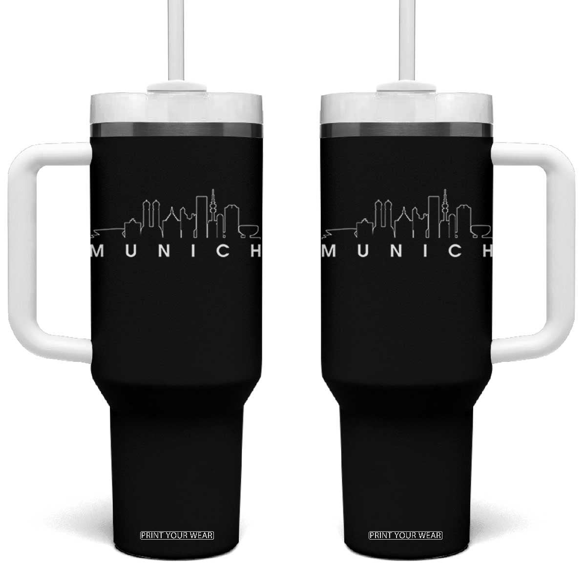 Munich Skyline Frauenkirche Cityscape Germany Tumbler With Handle