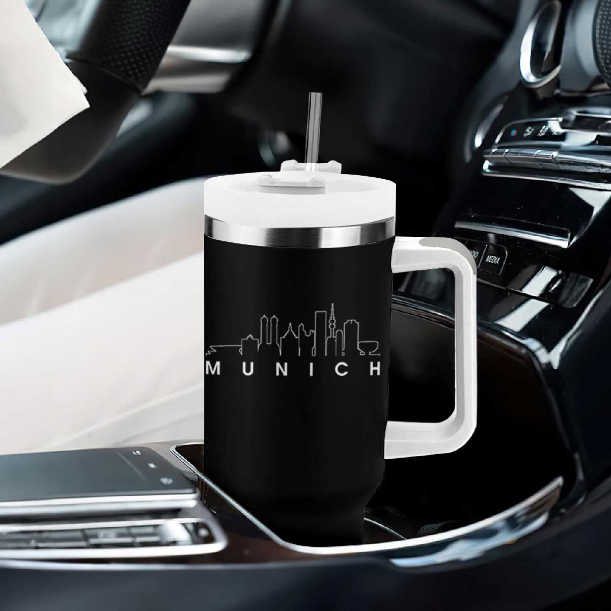 Munich Skyline Frauenkirche Cityscape Germany Tumbler With Handle