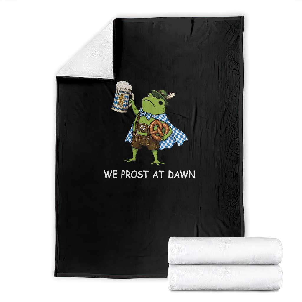We Prost At Dawn Throw Blanket Cute Frog Meme Oktoberfest Beer Festival
