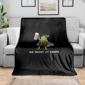 We Prost At Dawn Throw Blanket Cute Frog Meme Oktoberfest Beer Festival