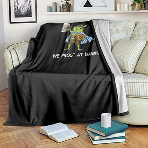 We Prost At Dawn Throw Blanket Cute Frog Meme Oktoberfest Beer Festival
