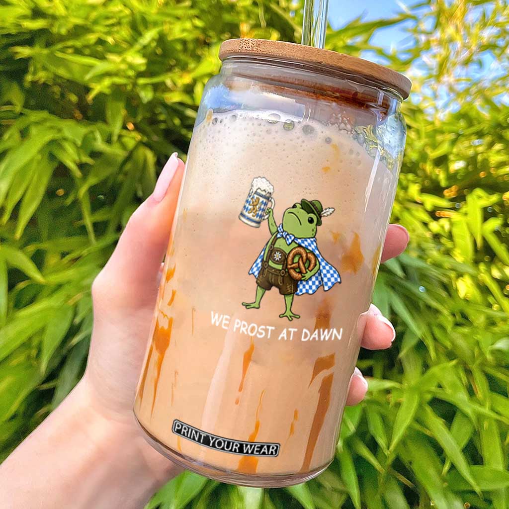 We Prost At Dawn Glass Can Cute Frog Meme Oktoberfest Beer Festival