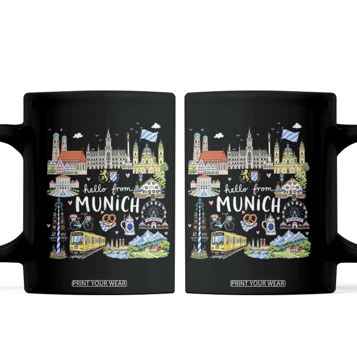 Munich Germany Bavarian Oktoberfest Travel Pretzel Beer Festival Coffee Mug