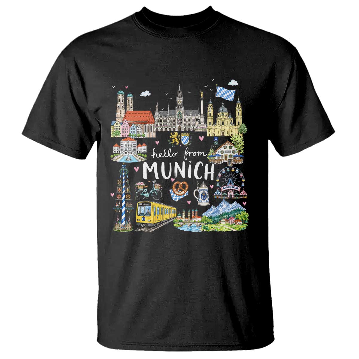 Munich Germany Bavarian Oktoberfest Travel Pretzel Beer Festival T Shirt