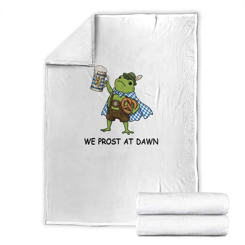 We Prost At Dawn Throw Blanket Funny Oktoberfest Frog Humor