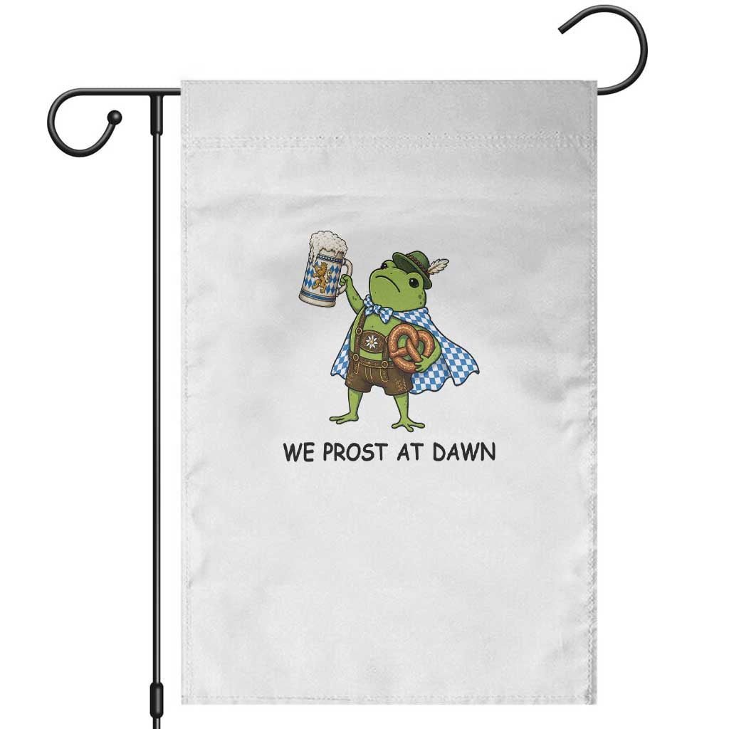 We Prost At Dawn Garden Flag Funny Oktoberfest Frog Humor
