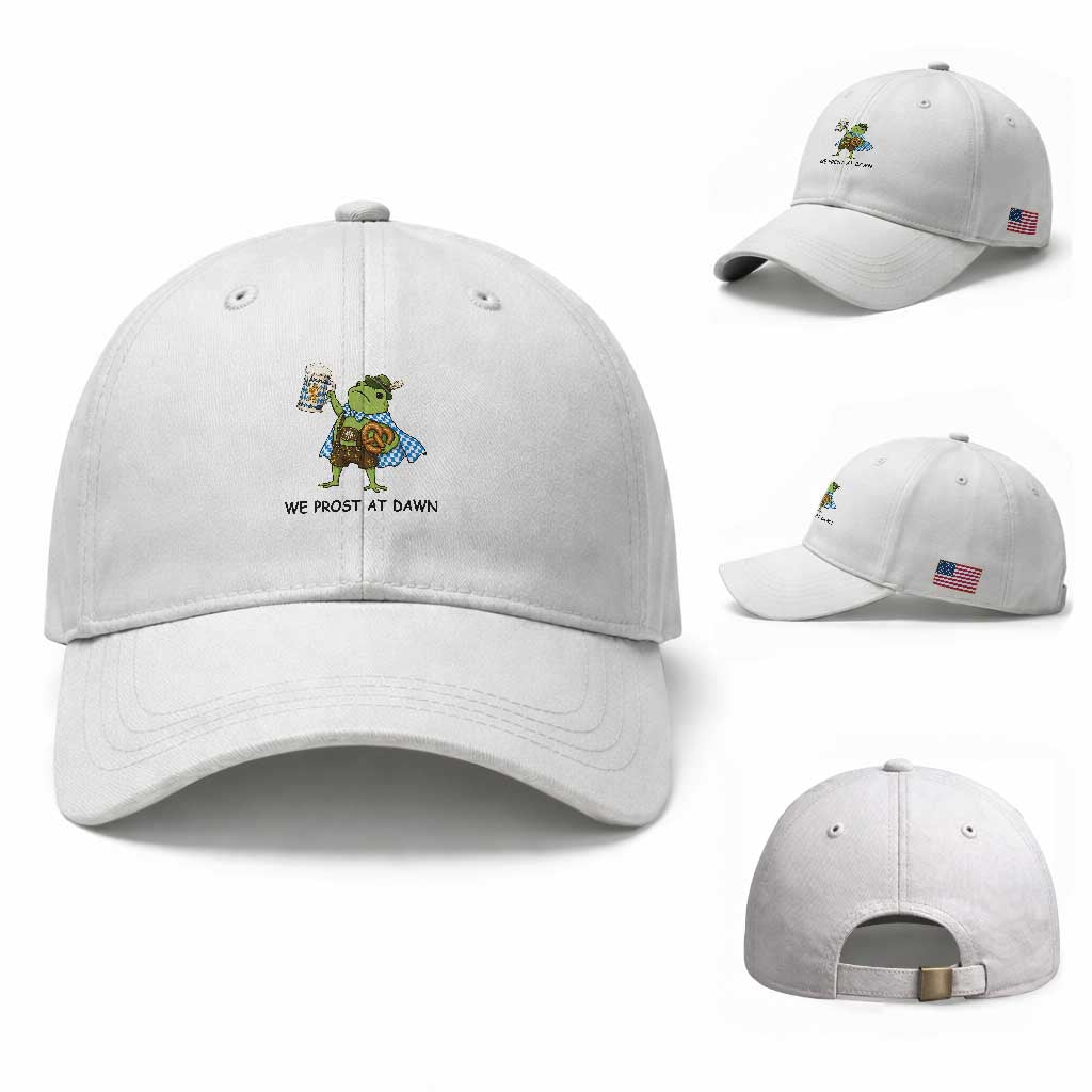 We Prost At Dawn Baseball Cap Funny Oktoberfest Frog Humor