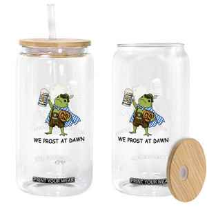 We Prost At Dawn Glass Can Funny Oktoberfest Frog Humor