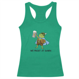 We Prost At Dawn Racerback Tank Top Funny Oktoberfest Frog Humor