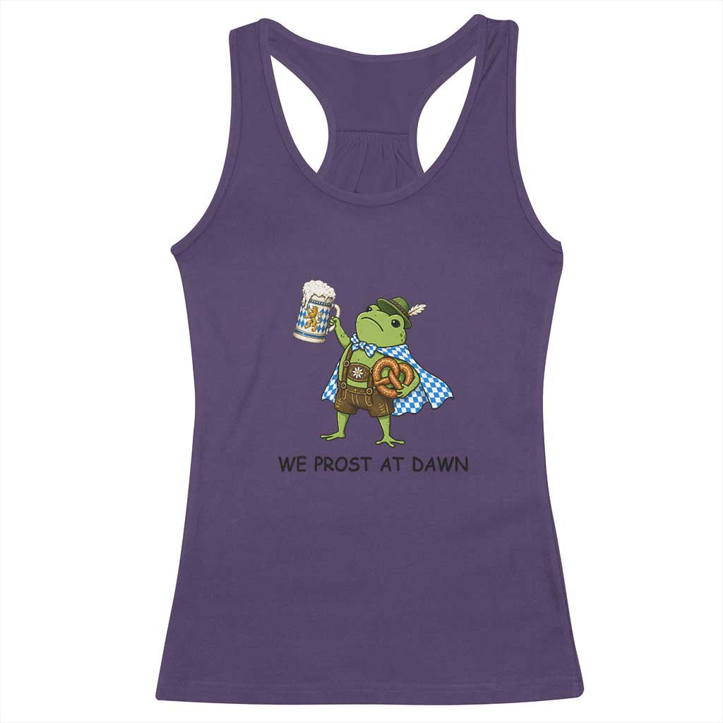We Prost At Dawn Racerback Tank Top Funny Oktoberfest Frog Humor