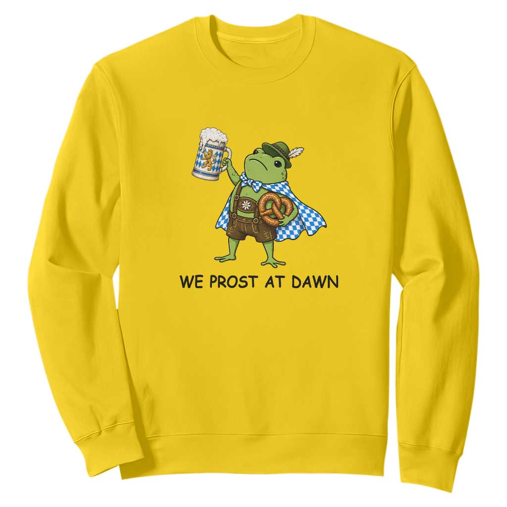 We Prost At Dawn Sweatshirt Funny Oktoberfest Frog Humor